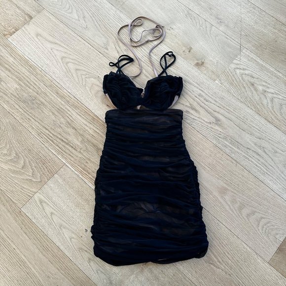House of CB Dresses House Of Cb Tibi Cutout Ruched Midi Dress In